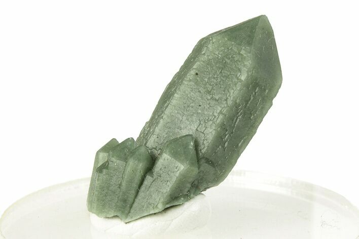 Green Hedenbergite Included Quartz Cluster - Mongolia #255833